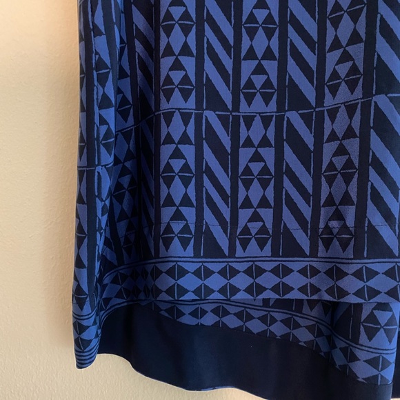 Madewell 100% silk tailored tee geometric blue - Picture 6 of 8